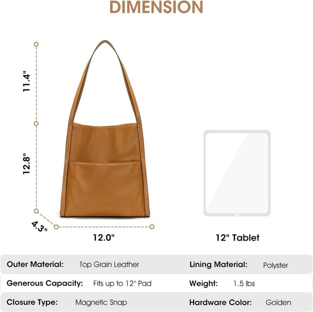 Detalle de Kattee Borsa a tracolla da donna in pelle martellata marrone classico