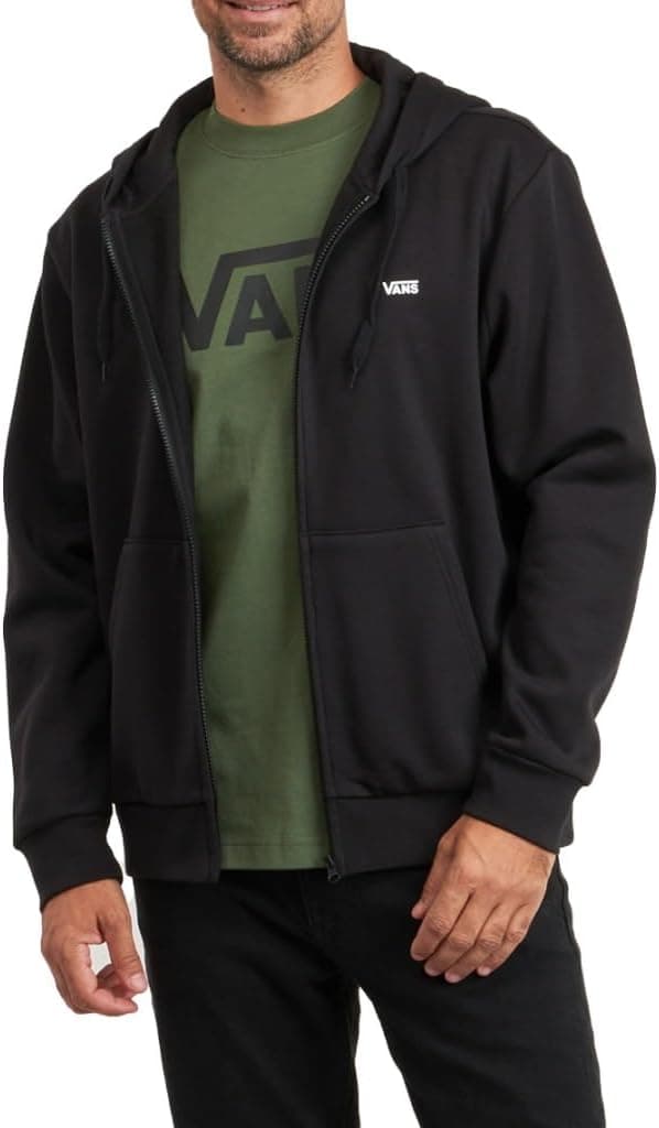 Detalle de Felpa con cappuccio Vans Left Chest FZ Po da uomo, vestibilità classica