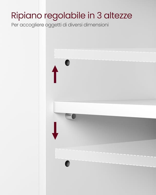 Thumbnail 5 de VASAGLE Mobile Sottolavabo 30x60x64 cm Bianco Nuvola