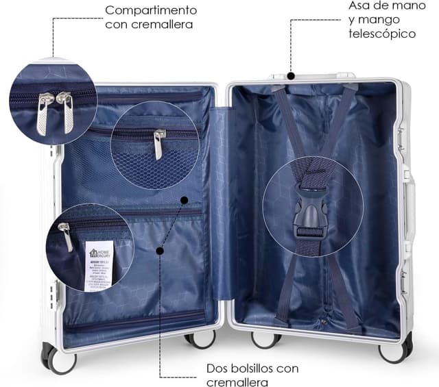 Thumbnail 6 de Mercury Textile Maletas 3 piezas 56 cm Gris Claro