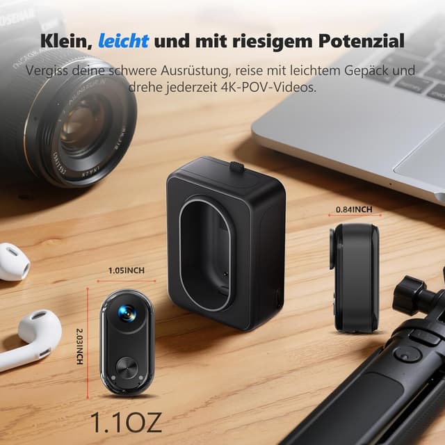 Detalle 2 de 4K-Bodycam Vlogging-Kamera mit 64 GB