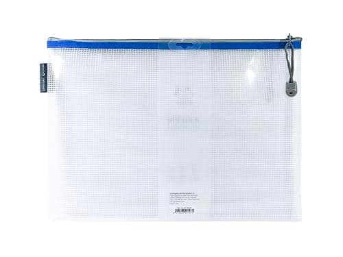 Detalle de Grafoplas Pack 4 bolsas A4 con cremallera azul