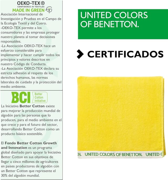 Thumbnail 9 de Benetton Toalla de Playa Amarilla 90x160 cm 🌈