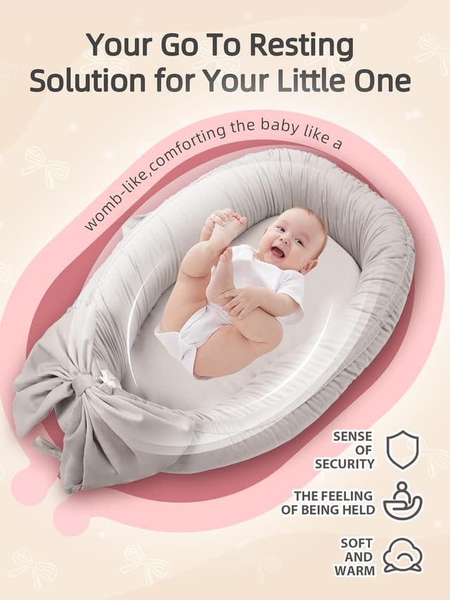 Detalle 1 de Babynest Nestchen für Babybett, Grau