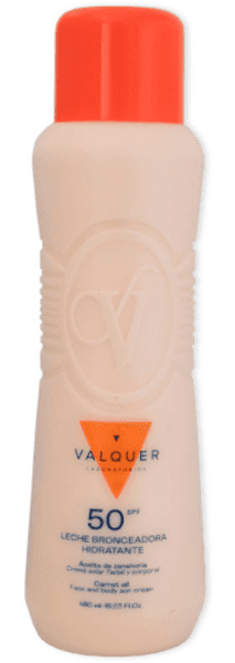 Detalle de Valquer Leche Hidratante Bronceadora SPF50 480 ml