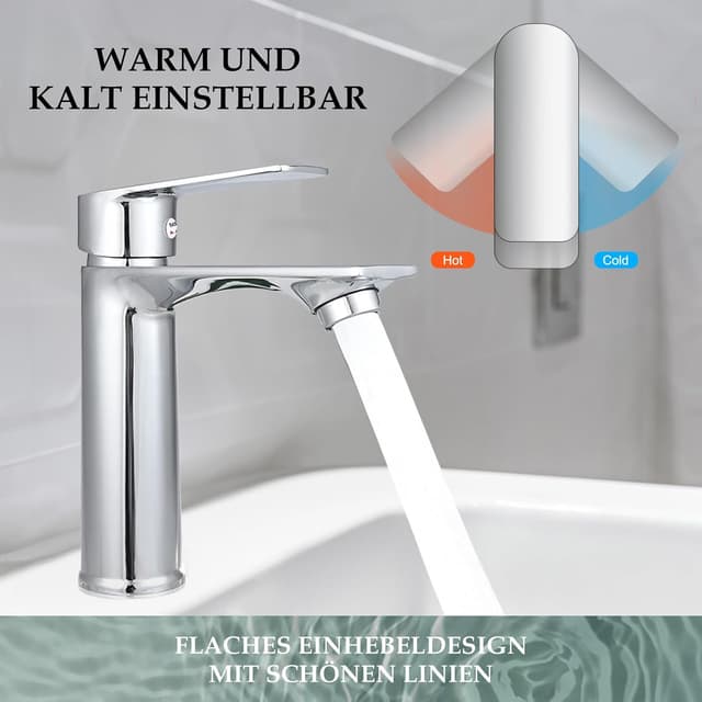 Thumbnail 4 de Cieex Wasserhahn Bad Einhebelmischer 30% Wassersparend