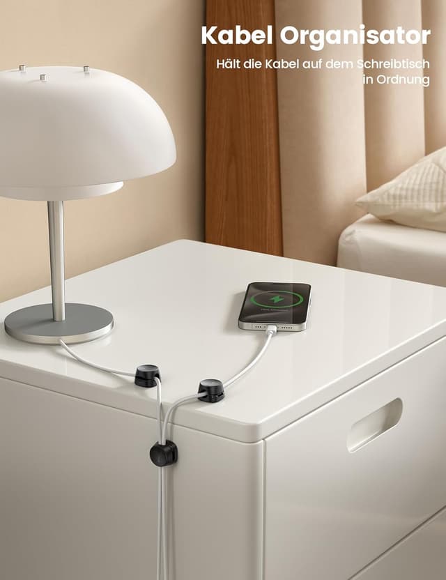 Detalle de Lamicall Kabelhalter 6er-Set — Kabelclips für Schreibtisch