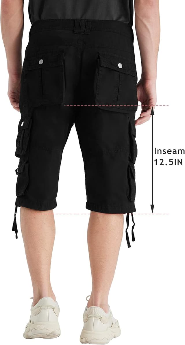 Detalle 2 de YGREYG Men’s Cargo Shorts Long Capri (Below the Knee) — Relaxed Fit with Pockets