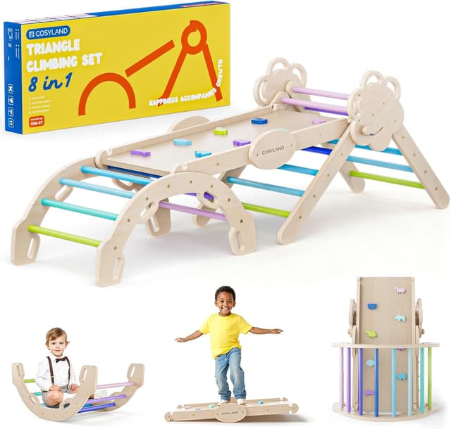 Imagen de COSYLAND 8 en 1 Triángulo de Escalada Montessori en OfertitasTOP