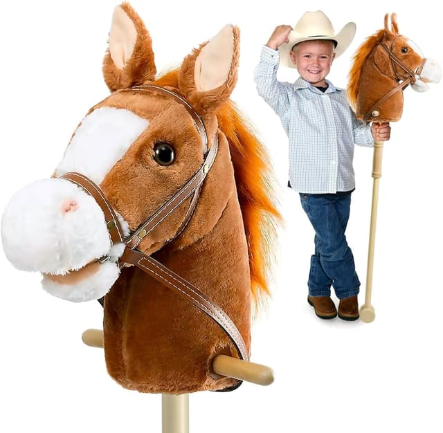 Imagen de HollyHOME Stick Horse 91cm plush toy 🐴 en OfertitasTOP