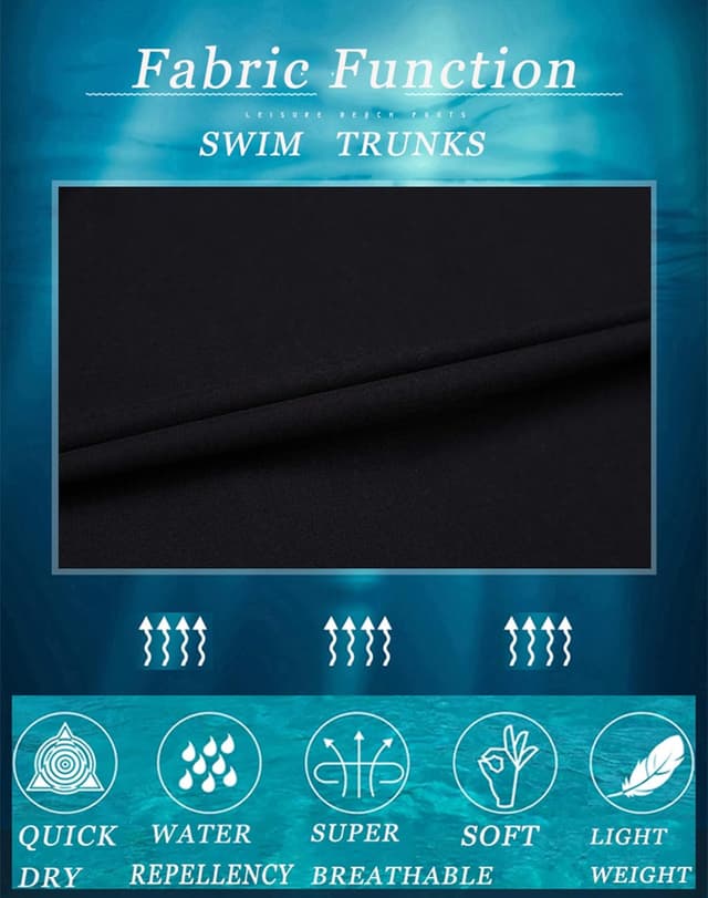 Detalle 2 de APTRO Herren Badehose lang: schnell trocknende Boardshorts mit Innenslip