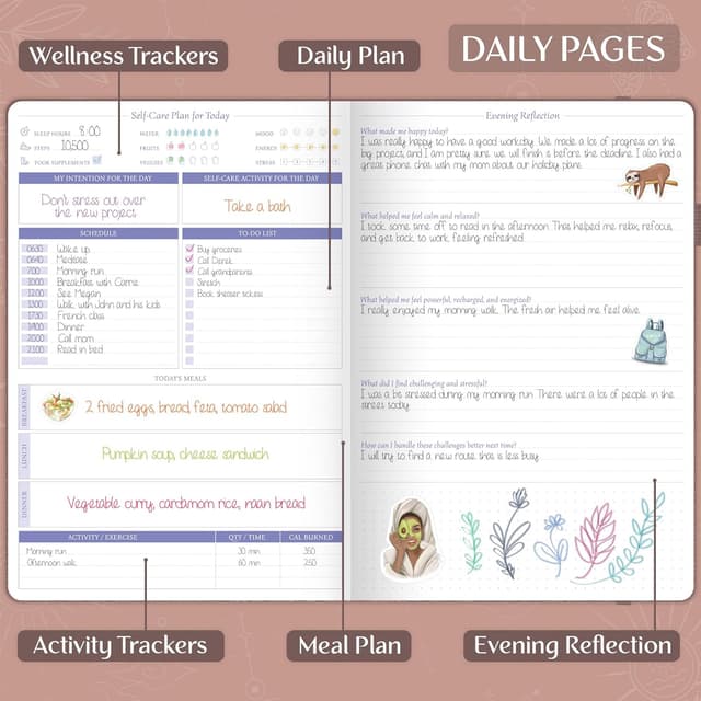 Detalle de Legend Planner Legend Self-Care Journal (Dark Terracotta) – 3-month guided daily reflection notebook