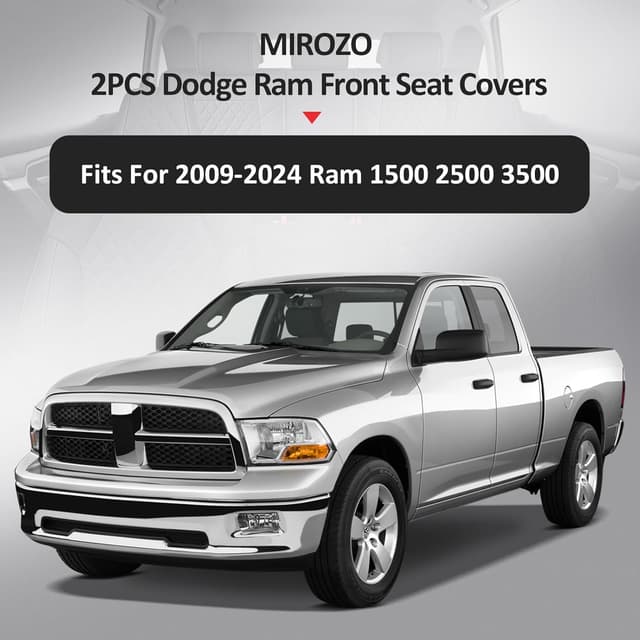 Thumbnail 6 de MIROZO Front Seat Covers for Ram 1500/2500/3500 (2009–2025) — Waterproof Faux Leather Protectors, 2-Pack