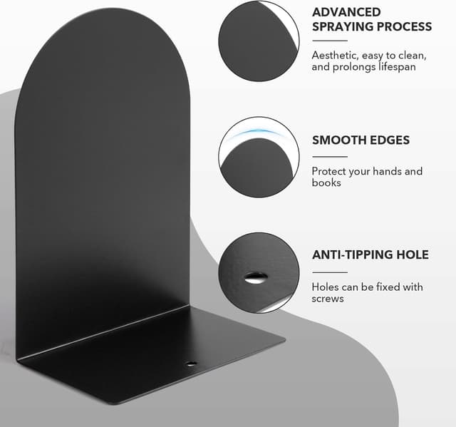 Detalle de Deefongo Buchstütze Metall Set mit 6 Stück