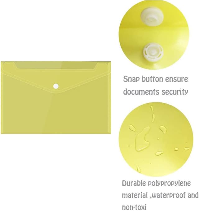 Detalle de LZYKJGS Lot de 36 pochettes plastique avec bouton pression A5 (PP) pour documents