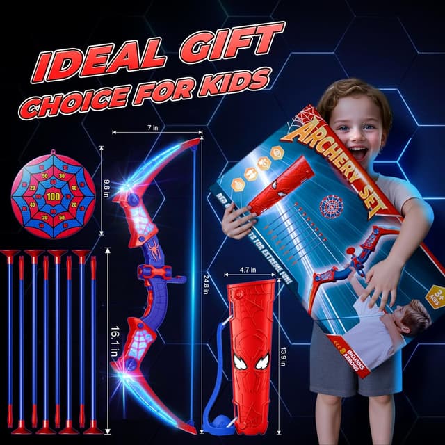 Thumbnail 6 de Kids LED Bow and Arrow Set 8 Arrows