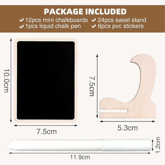 Detalle 2 de JEFURE Kreidetafel klein 12 StĂĽck đź“‹