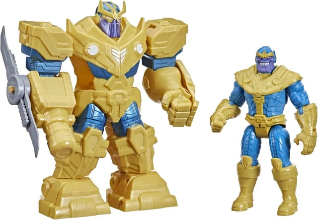 Detalle de Marvel Avengers Mech Strike 9-Zoll-Actionfigur – Infinity Mech Suit (mit Thanos & Blade) für Kinder ab 4