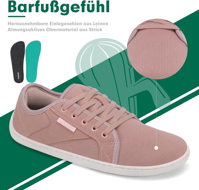 Detalle 1 de SAGUARO Luck Ⅰ Unisex Barfußschuhe aus Strick mit breiter Zehenbox, Zero-Drop Sohle (Gr. 36–48)
