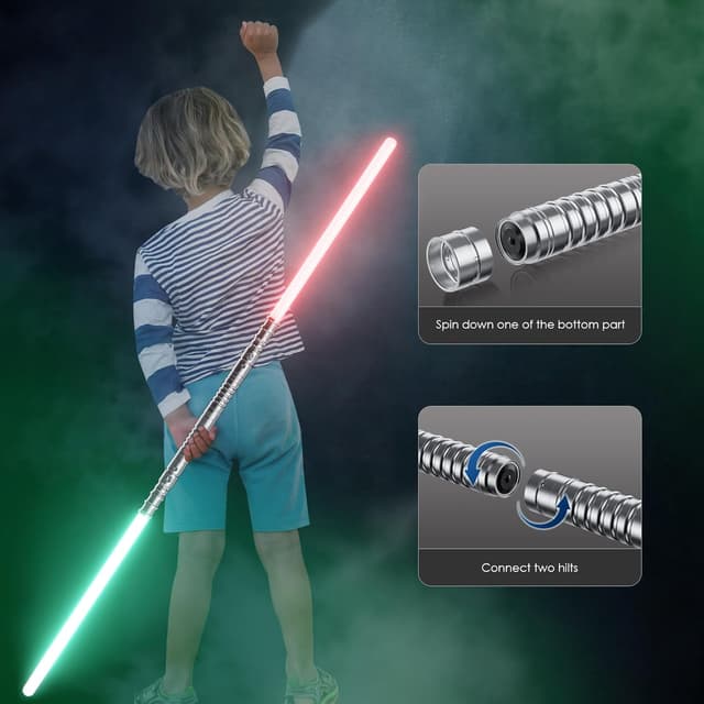 Detalle 2 de Hlieeosfcn spada laser 2 in 1 RGB 2 pezzi