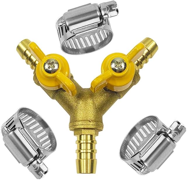 Detalle de Da Válvula de Bola Y con 2 Interruptores y Conector de Latón