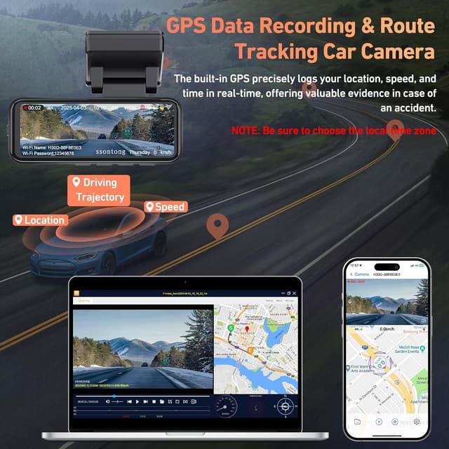 Thumbnail 3 de Dash Cam Front and Rear 4K with GPS