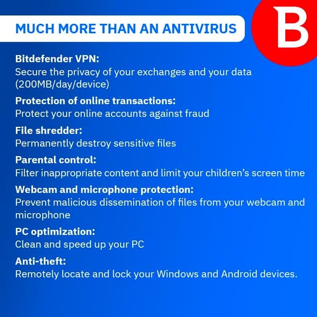 Thumbnail 1 de Bitdefender Total Security 10‑device, 1 year subscription 🔐