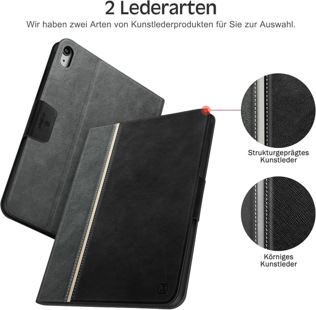 Thumbnail 6 de KingBlanc Schutzhülle für iPad 11 (A16, 11. Generation 2025) & iPad 10,9 (10. Generation 2022) – mit Stifthalter, Auto Schlaf/Wach & Ständer, Schwarz