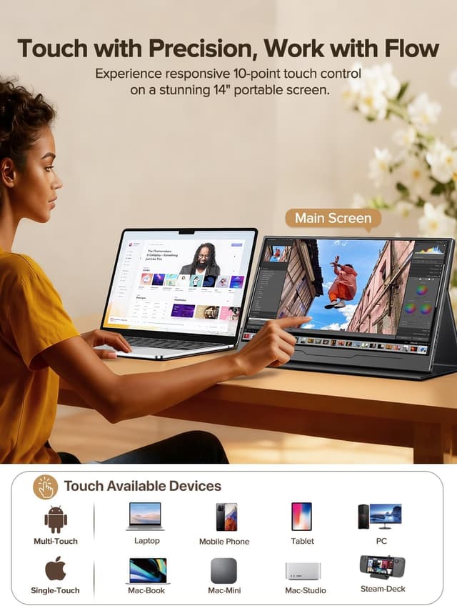 Detalle 2 de UPERFECT Tragbarer Monitor 14 Zoll