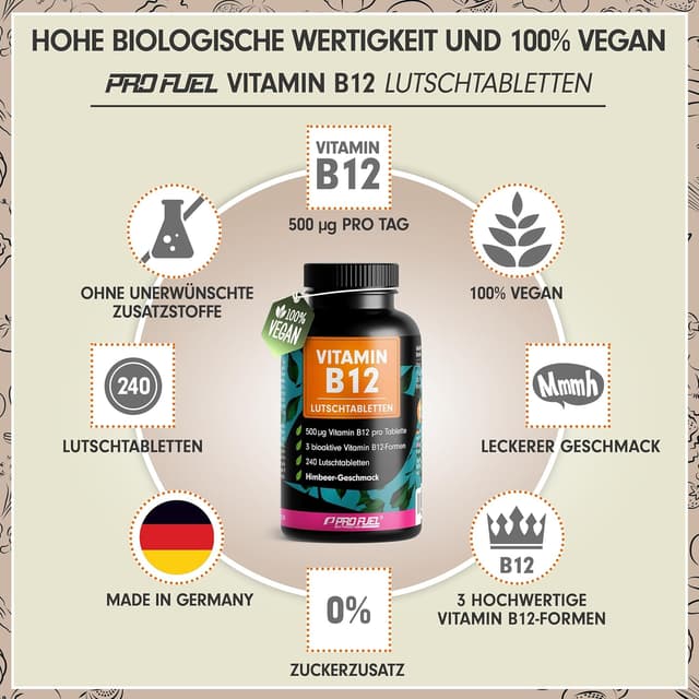 Detalle 2 de Vitamin B12 Lutschtabletten 240x HIMBEERE 500 µg