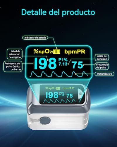 Detalle 2 de HealthTree oxímetro de pulso de dedo con pantalla OLED y lectura rápida de SpO2 y frecuencia cardiaca