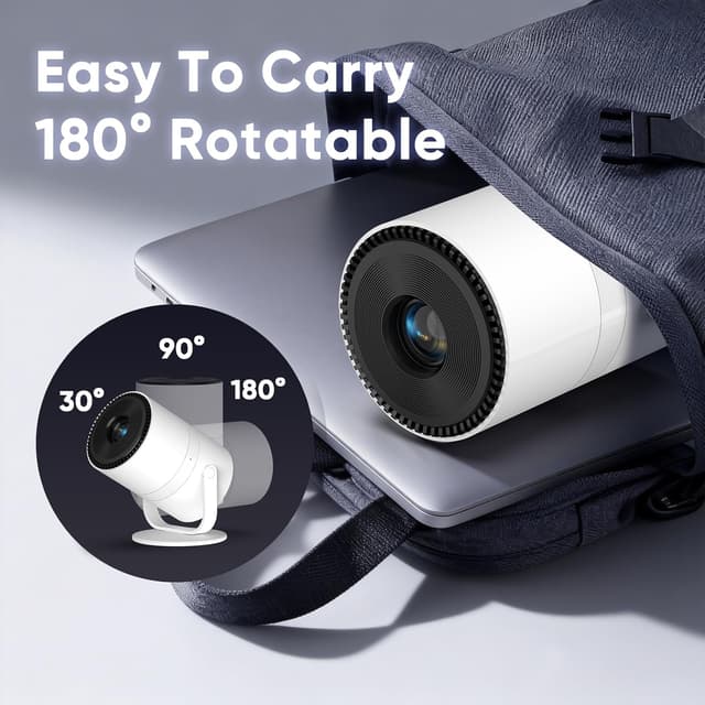 Thumbnail 6 de Tecaki Mini Projector with Android 14, WiFi 6 & Bluetooth 5.2 (180° rotatable, 1080P, auto keystone)