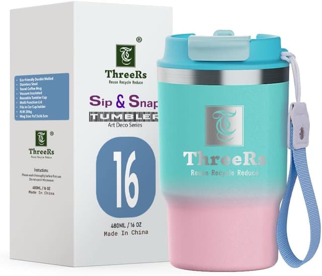 Thumbnail 1 de ThreeRs Art Deo Series 16 Oz insulated tumbler