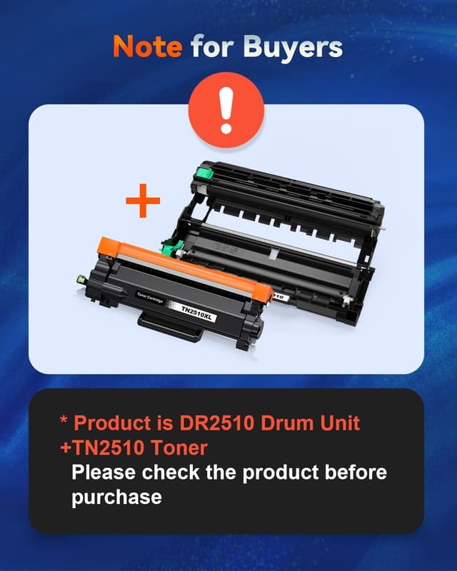 Detalle de TN2510XL Toner + DR2510 Tamburo compatibili per Brother TN-2510XL