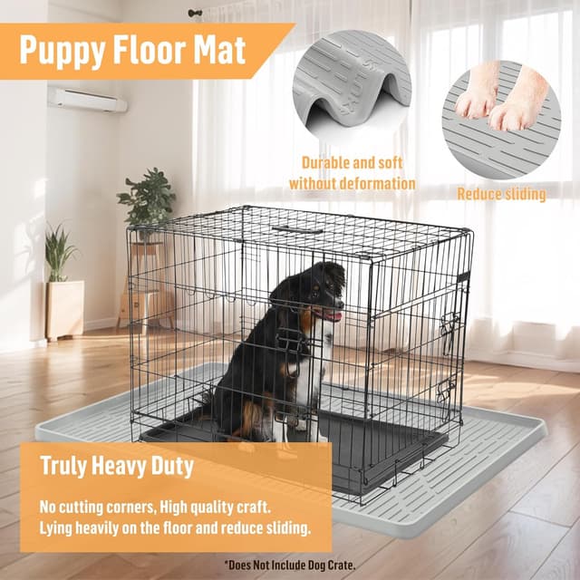 Detalle de Bartuke Silikon-Hundekiste-Pad Liner (40 x 28 Zoll) mit erhöhtem Rand – waschbar, wasserdicht, auslaufsicher