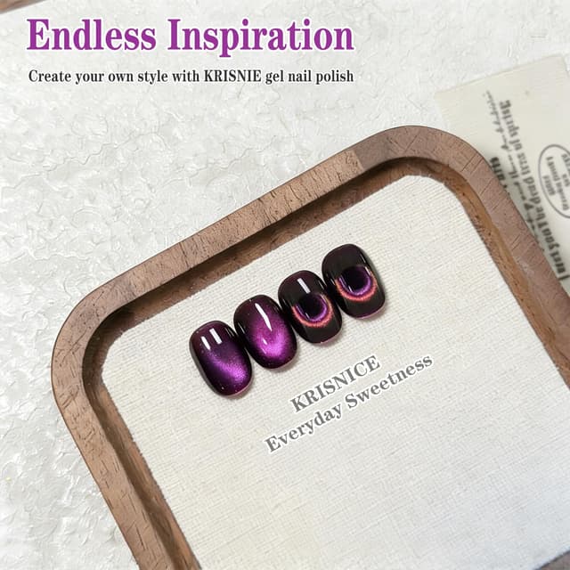 Thumbnail 6 de KRISNICE UV Cat-Eye Gel Nagellack mit Magnet, 15 ml – lebhaftes Violett (MY032)