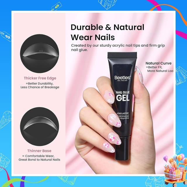 Detalle 2 de Beetles Gel Nail Kit 576 pcs Short Almond đź’…