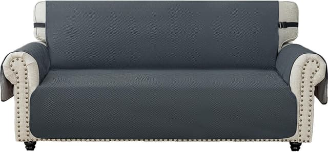 Detalle de Ystyle Copridivano 4 posti con braccioli grigio scuro, antiscivolo e antigraffio per gatti