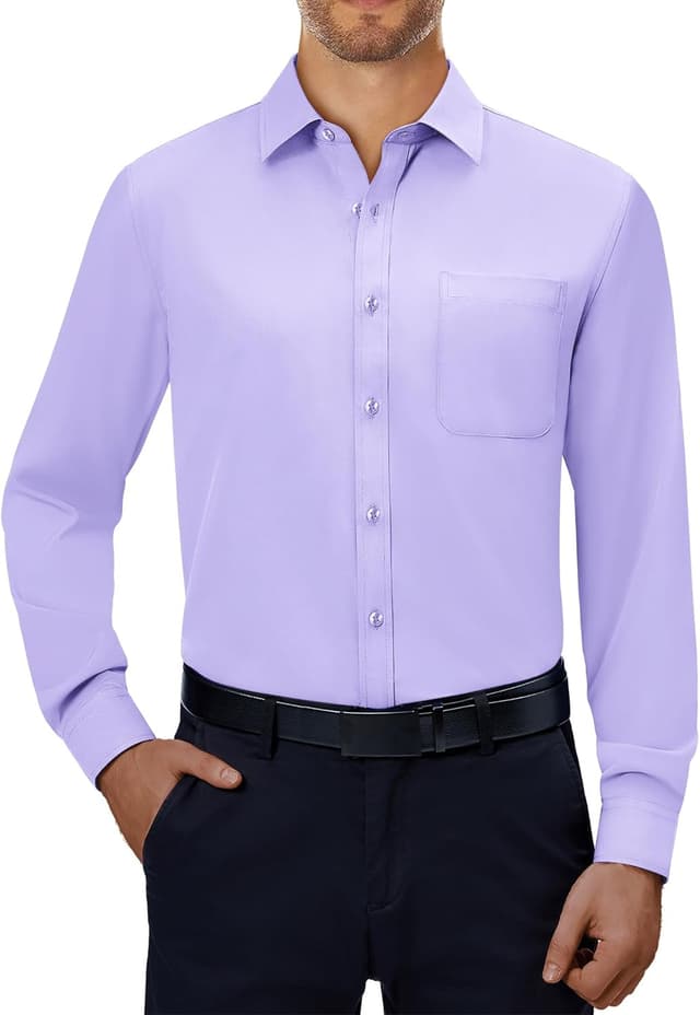 Detalle de J.VER Herren Hemd Langarm – Tencel/Elastan Stretch Regular Fit, knitterarm und bügelleicht