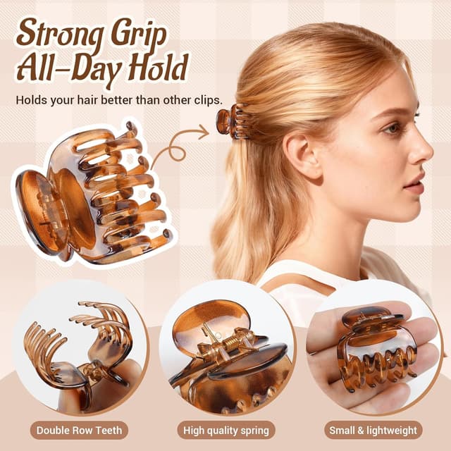 Detalle de Loiluliy Haarklammern Klein Set im Leopardenmuster – 8 Stück für mittleres bis dünnes Haar