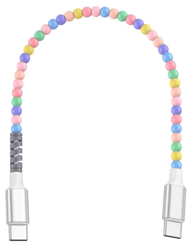 Detalle de USB-C to USB-C Charger Cable 30cm (Beaded PD) – 60W fast charging & data transfer