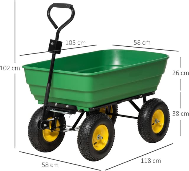 Thumbnail 6 de Outsunny Carro de Jardín 125 L 200 kg