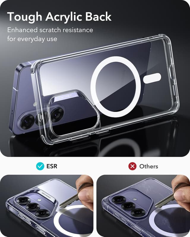 Detalle de ESR Classic Hybrid MagSafe Case for Samsung Galaxy S26 (clear) – military-grade drop protection