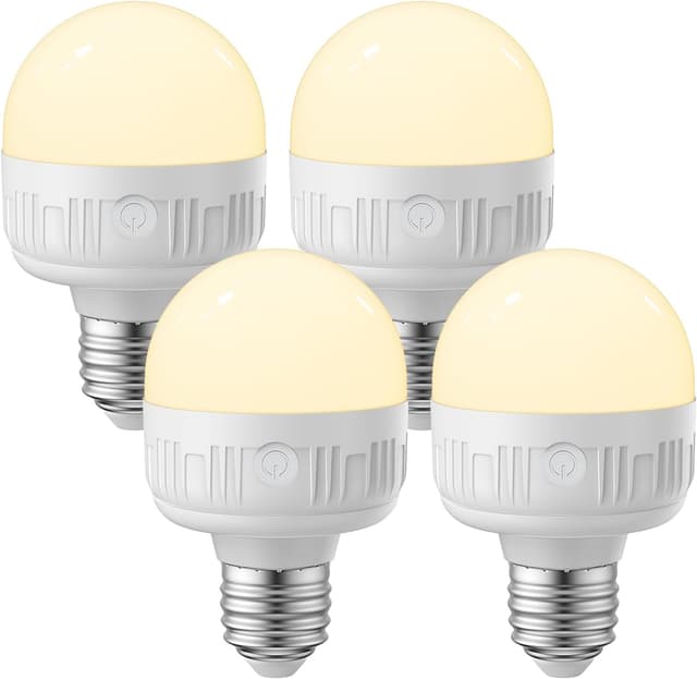 Detalle de LGMCF E27 wiederaufladbare LED-Glühbirne mit Fernbedienung, 8 W, 4er-Pack – dimmbar & mit Timer