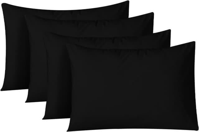 Detalle de NAFAY LIVING White Cotton Pillow Cases (4 Pack) – 300 Thread Count, 50 x 75 cm