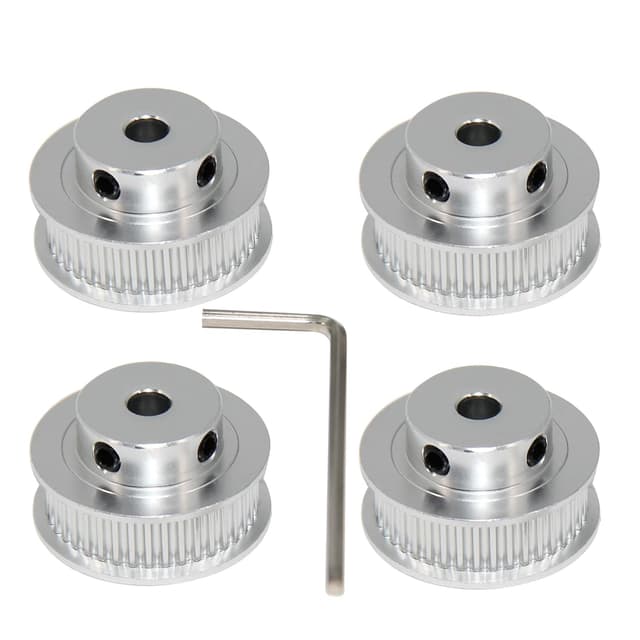 Detalle de Yeebyee 4x 2GT Zahnriemenscheibe mit 40 Zähnen, Bohrung 5 mm und 6 mm Riemenbreite (GT2, Aluminium)