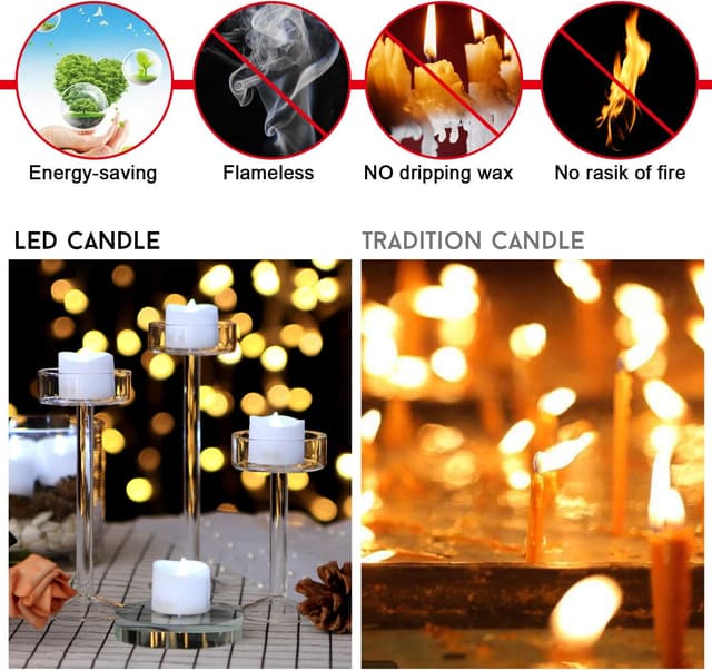 Thumbnail 6 de IMAGE LED Tea Lights (12 pack) with Timer & Flicker + 100 Fake Rose Petals