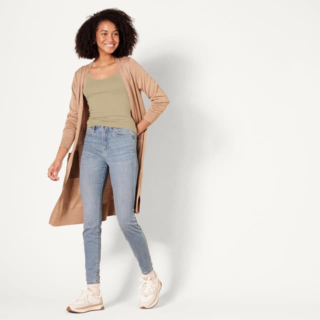 Detalle de Amazon Essentials Femme Débardeur coupe ajustée côtelé en coton modal