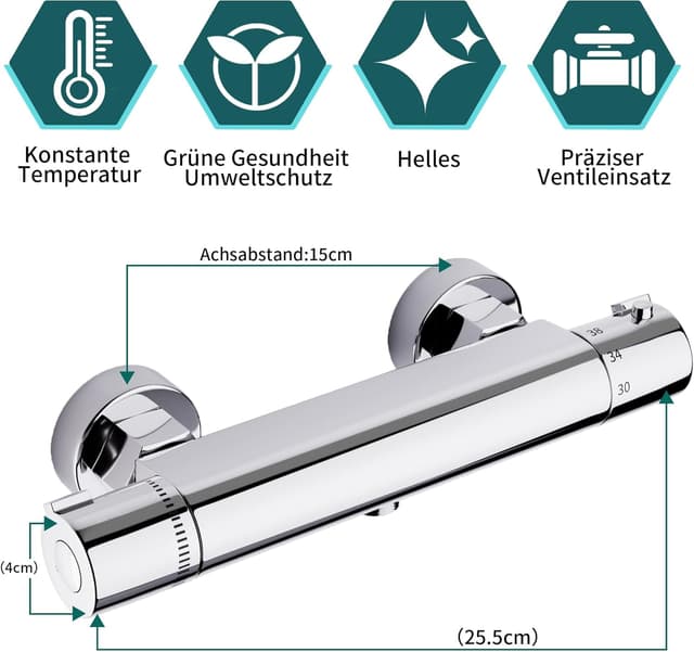 Detalle 2 de MORADO Duscharmatur mit Thermostat für Dusche