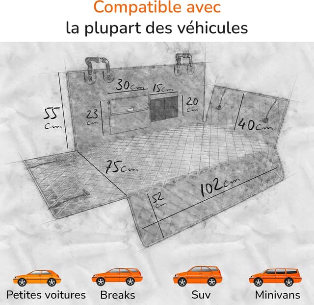 Detalle de upgrade4cars Premium Protection Coffre chien imperméable